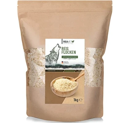 Afbeelding van ReaVET Rijstvlokken voor Honden Waardevolle eiwitten en vezels Graan glutenvrij 1 kg
