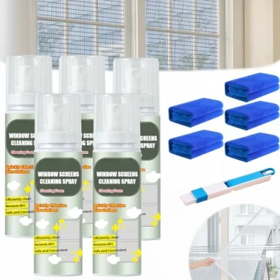 Afbeelding van No Disassembly Window Screen Foam Cleaner, Dust Removal Mesh Door Cleaning Spray, Cleaner for House Windows (5Pcs)