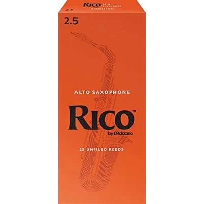 Afbeelding van Rico Saxofoon Riet voor altsaxofoon dunnere vamp cut het gemak van spel, traditioneel blanco helder geluid, ongearchiveerd krachtige toon Altsax 2,5 Sterkte, 25 pack