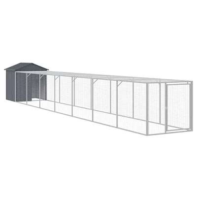 Afbeelding van vidaXL Kippenhok met ren 117x813x123 cm gegalvaniseerd staal antraciet
