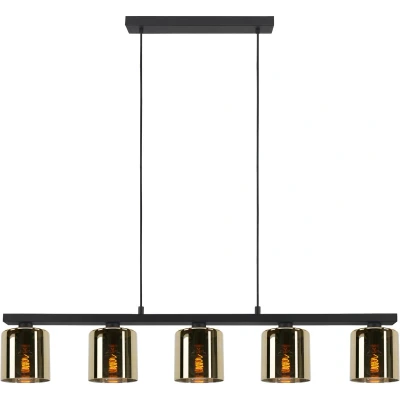 Afbeelding van EGLO Cadley Hanglamp Goudkleurig glas E27 Breedte 121 cm Zwart