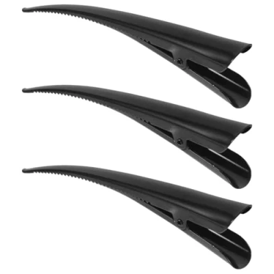 Afbeelding van Minkissy 3 stuks metalen eendensnavel clip krokodil haarspelden kappers styling accessoires (zwart)