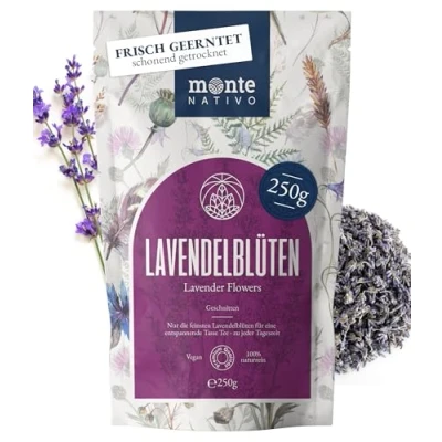 Afbeelding van Gedroogde Lavendel Monte Nativo (250g) Lavendelbloemen voor Lavendelthee Losse Thee, 100% Natuurlijk en zonder Toevoegingen Aromatische Kruidenthee een Heerlijke Infusie