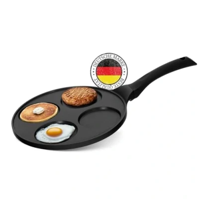 Afbeelding van Pancakes pan Ø26 cm spiegeleipan oogpan coating inductie Frying 7 gaats pannenkoeken Oladji gegoten aluminium braadpan eierpan mini spiegeleieren Blinis Poffertjes