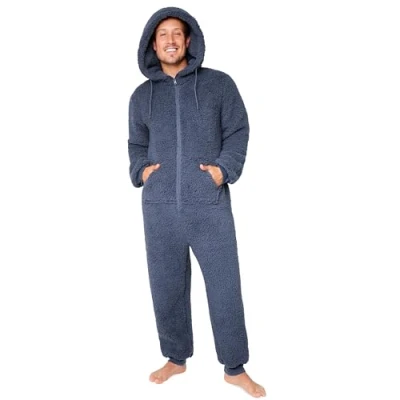 Afbeelding van CityComfort onesie voor volwassenen mannen en tieners gezellige nachtkleding pluizige fleece met capuchon M 3XL loungewear geschenken hem, houtskool, L