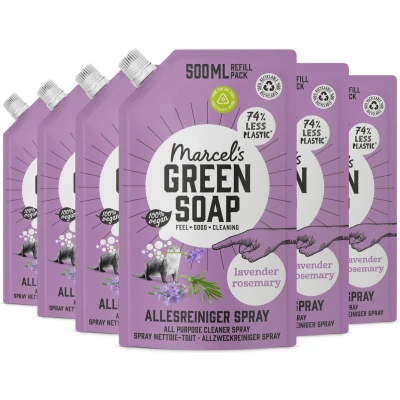 Afbeelding van 6x Marcel&#039;s Green Soap Allesreiniger Spray Lavendel &amp; Rozemarijn Navulling 500 ml