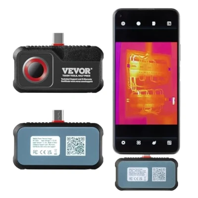 Afbeelding van VEVOR Pocket Thermo monoscoop, infrarood resolutie 256 x 192, updatefrequentie 25 Hz temperatuurbereik 20 550 C IP54 compatibel smartphone tablet