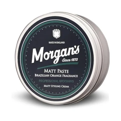 Afbeelding van Morgan&#039;s Pomade Matte Paste, Haarstyling Paste voor Mannen, Afwerking en Gemiddelde Hold Alle Haartypen, Braziliaanse Sinaasappel Geur 75ml