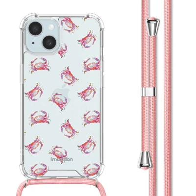 Afbeelding van Apple iPhone 15 Hoesje Kunststof iMoshion Softcase/Koordhoesje/Backcover Crab Watercolor Telefoonhoesje