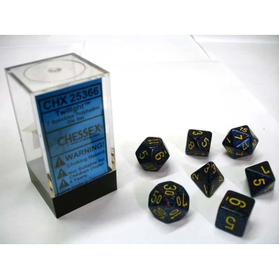 Afbeelding van Chessex Twilight Gespikkelde Polydice Dobbelsteenset (7 stuks)