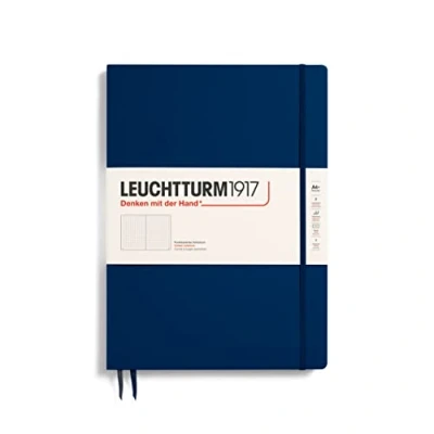 Afbeelding van Leuchtturm1917 Notitieboek XL Master Slim Puntjes Navy Blue