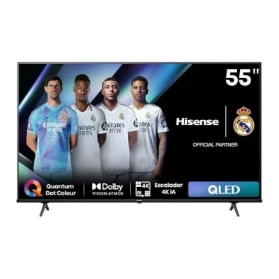 Afbeelding van Hisense 55E7NQ QLED Smart TV, 139,7 cm (55 inch), Quantum Dot Colour, Dolby Vision, Atmos, Gamemodus Plus, 60 Hz VRR 120 fps, Bluetooth &amp; HDMI, spraakherkenning, VIDAA (nieuw 2024)