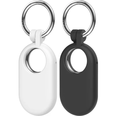 Afbeelding van Cazy Hoesje geschikt voor Samsung SmartTag2 Tag Zwart/Wit 2 Stuks
