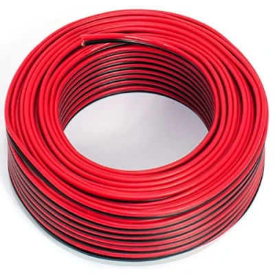 Afbeelding van luidsprekerkabel 2x0,75mm2 25m rood zwart CCA audiokabel