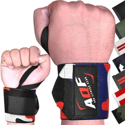 Afbeelding van AQF Power Weight Lifting Wraps Ondersteunt Gym Training Fist Straps Verkocht Als Pair &amp; One Size Fits All (Multi Camo)