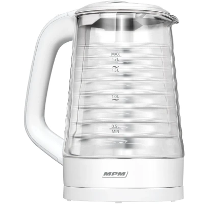 Afbeelding van MPM Waterkoker 1,7L Hoog Vermogen (2200W) inclusief Draaibare Basis en Verlichte Ketel Binnenkant