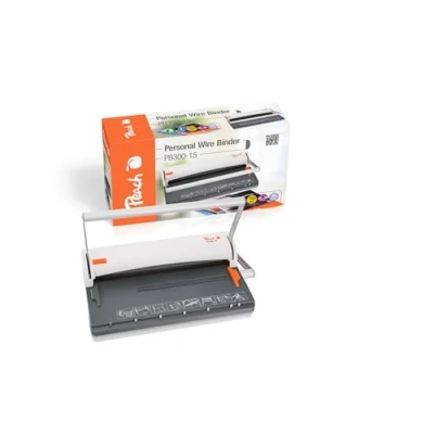 Afbeelding van Peach PB300 15A draadbindmachine Persoonlijke draadbinder dichterbij DIN A4 Bindt 60 zijden Inclusief 34 stuks 8 mm bindkammen 6 vellen ponscapaciteit