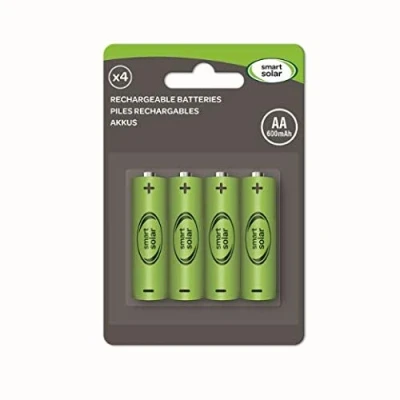 Afbeelding van 4 stuks oplaadbare Ni MH AA 600 mAh 1,2 V batterijen voor zonneproducten
