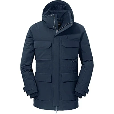 Afbeelding van Schöffel donsparka Ridgeland M, wind en waterdichte met RDS gecertificeerde veren, lichte outdoorjas warmtekraag capuchon, marineblauw blazer, 54