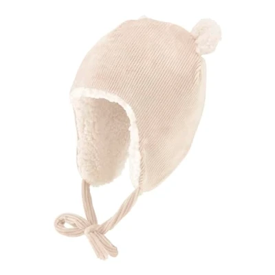 Afbeelding van Inka muts van stretchmateriaal in corduroy look, naturel, 37
