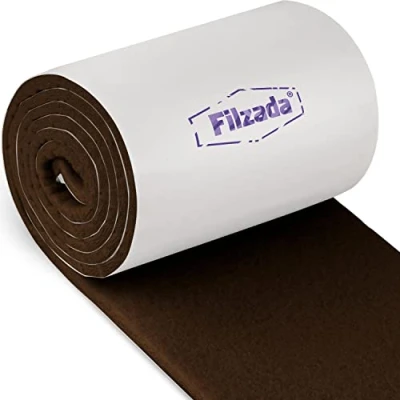 Afbeelding van Filzada® 1x viltglijder zelfklevend rol (100 x 10 cm) bruin professioneel meubelglijdervilt met ideale kleefkracht