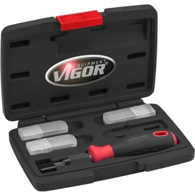 Afbeelding van ViGOR schraperset V6030 16 delige set met mesjes van verschillende breedte incl. reservemesjes Hulpmiddel voor het verwijderen badges, stickers, vignetten of in de keuken en huishouden.