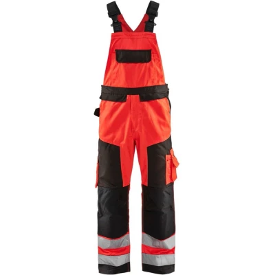 Afbeelding van Blaklader Bretelbroek High Vis 2660 1811 Rood/Zwart C152