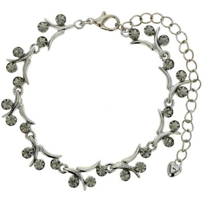 Afbeelding van Behave Zilver kleurige takjes armband met grijze stenen