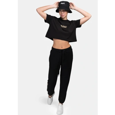 Afbeelding van Lonsdale Cropped Aultbea Tshirt basic, Dames, Maat: Medium, Black gold