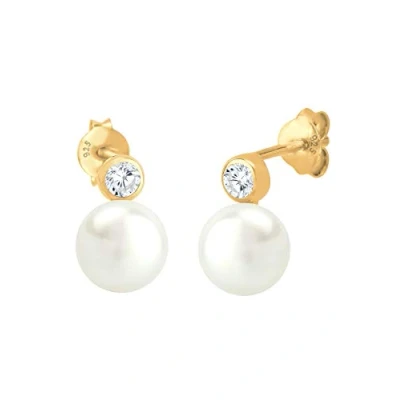Afbeelding van Elli dames basic met zoetwater gekweekte parel en cubic zirconia in 925 sterling zilver