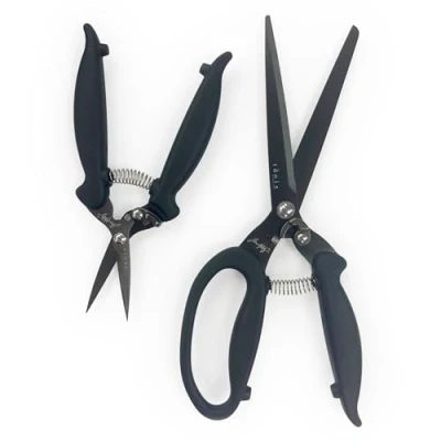 Afbeelding van Tonic Studios Tim Holtz Recoil Scissors &amp; Mini Snips Bundle 9,5&quot; (24,13cm) 6 3/4&quot; (17cm) Precisie snijgereedschap met verstelbare spanveren en titanium gecoate messen