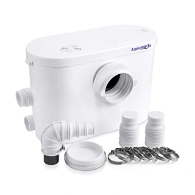 Afbeelding van Aquamatix Silencio 3 Broyeur stille WC Vermaler, Sanitaire Vuilwaterpomp 145L/min met zij inlaten voor wc, douc