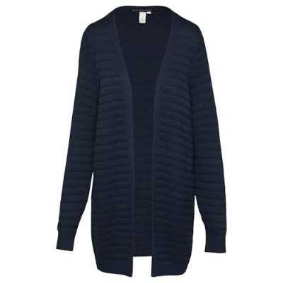 Afbeelding van QS Offener LONG MIT Strukturmuster Vest, Dames, Maat: XS, Tiefblau