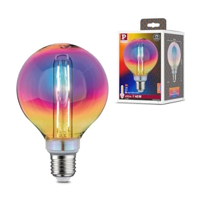 Afbeelding van Paulmann 28773 LED lamp Fantastic Colors G95 globe 5W dimbaar verlichtingsmiddel dichroïtisch efficiënt licht warmwit 2700 K E27,Dichroïsch