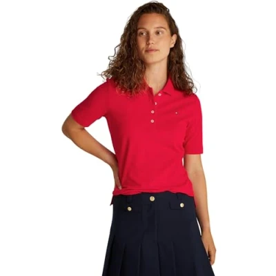 Afbeelding van Tommy Hilfiger 1985 REG Poloshirt, Dames, Maat: XS, Primary red