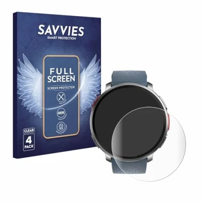 Afbeelding van Savvies (4 Stuks) Full Screen Scherm Beschermfolie voor Polar Vantage V3 Cover Protector 3D Curved [Edge to Edge, Ultra Clear, Scratch Proof]