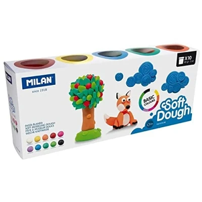 Afbeelding van Plasticine Spel Milan Soft dough 913510B Geel Blauw Multicolour 85 g Plantaardig (10 Stuks)
