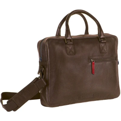 Afbeelding van MUSTANG Leren Business tas Laptoptas met laptopvak Buxton Docubag Cognac Bruine