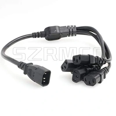 Afbeelding van SZRMCC UPS PDU Server Y Splitter Voedingskabel IEC320 C14 naar 4 x C13 10A 250V Verlengkabel (4xc13 60cm)