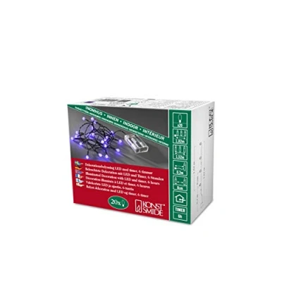 Afbeelding van Konstsmide LED globelichtingsketting, ronde diodes, 6h timer, 20 paarse werkt op batterijen, binnen, zwarte kabel, 3 x AA 1,5 V (excl.) 1491 457