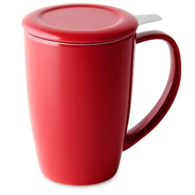 Afbeelding van ForLife 15 oz Curve Tall Tea Brewing Mok/Cup met extra fijne Infuser &amp; Deksel