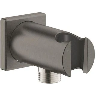 Afbeelding van Grohe rainshower wandaansluitbocht met houder vierkant hard graphite geborsteld 26659al0
