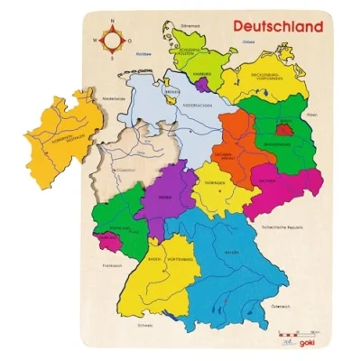 Afbeelding van Einlegepuzzle Deutschland II: 30 x 40 1 cm, Holz, 16 Teile, per Stuk: Stück