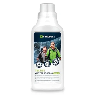 Afbeelding van simprax® Wash in imperméabilisant Textile 500 ml Impermeabilisant vetement écologique par rinçage tissu Fonctionnel/d’extérieur comme Le Gore Tex Sympatex Lave Linge ou Lavage à Main