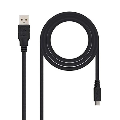 Afbeelding van NanoCable 10.01.0501 USB 2.0 naar Micro kabel voor mobiele telefoons en digitale camera&#039;s, type A/M B/M, stekker op stekker, zwart, 1,8 m