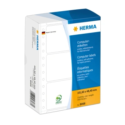 Afbeelding van Herma Computeretiketten 8068 eindloos 101,6x48,4 mm 1 banen wit papier