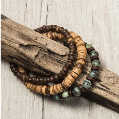 Afbeelding van Jomide Herenarmbanden Set Bohemian Kralen 3 stuks