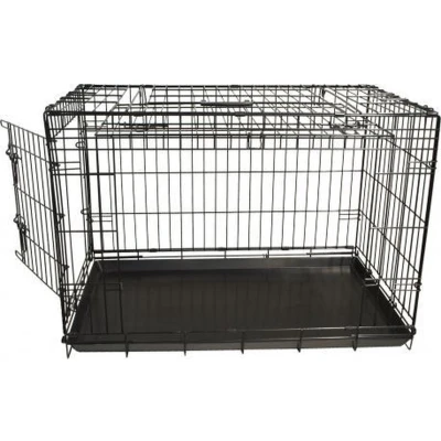 Afbeelding van Draadkooi met deur en schuifdeur nr. 5 zwart 123x77x83 cm Gebr. de Boon