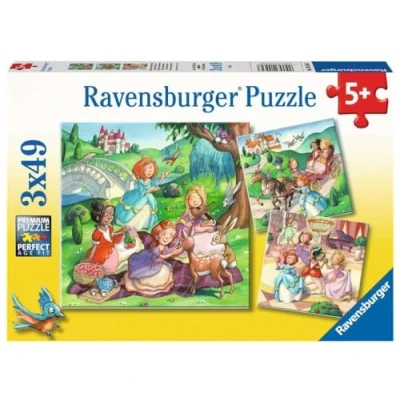 Afbeelding van Ravensburger Kinderpuzzel 3x49 stukjes Kleine prinsessen