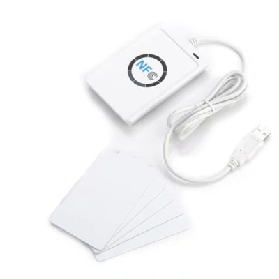 Afbeelding van RFID lezer/schrijver, NFC lezer/schrijver ISO ACR122U 14443A / B met software in de White Reader Writer Kit
